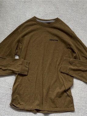 Patagonia Olive Green Long Sleeve Crew Tee